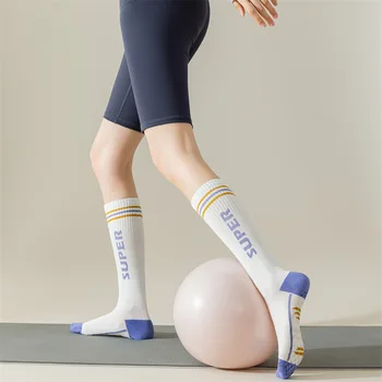 Хлопковые дышащие спортивные компрессионные носки, нескользящие профессиональные носки для йоги, пилатеса, танцев, фитнеса в помещении. Тренировочные носки