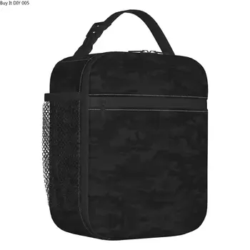 Черная камуфляжная сумка для ланча с изоляцией для пикника на открытом воздухе, Армейский военный камуфляж, Сменный кулер, Термальный ланч-бокс для женщин и детей