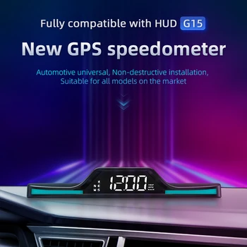 Электронный головной дисплей HUD Светодиодный дисплей Умный спидометр Охранная сигнализация Автомобильный GPS Детектор скорости Цифровой измеритель скорости пробега